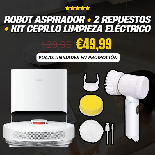 Robot Vacuum® + 2 REPUESTOS + KIT CEPILLO LIMPIEZA ELÉCTRICO + REGALO SORPRESA [POCOS COMBOS] Aprovecha Hoy